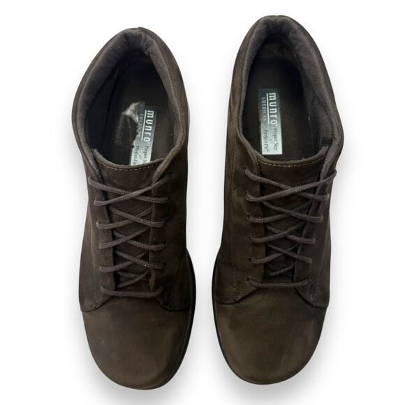 Munro Women's Comb Last Lace Up Suede Walking Ankle Bootie 6 N Brown Nubuck - Picture 6 of 11